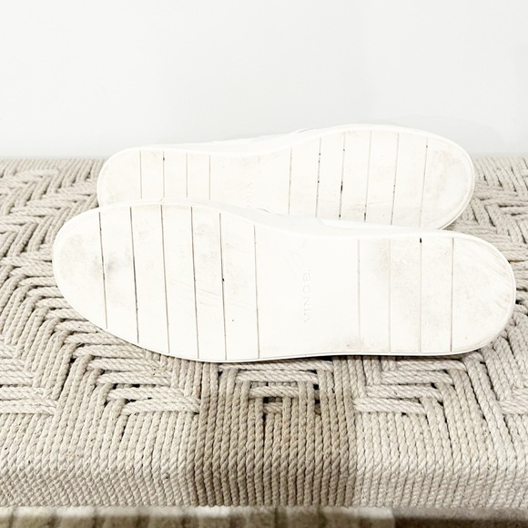 VINCE White Leather Woven Textured Womens Slip On Platform Sneakers size US 11 - Picture 6 of 9